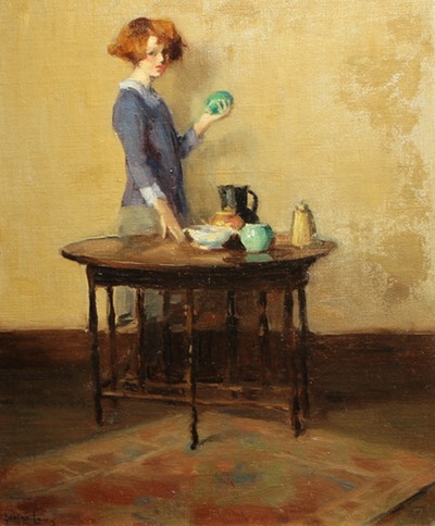 Marion Long Girl with a Green Vase Unframed Final 